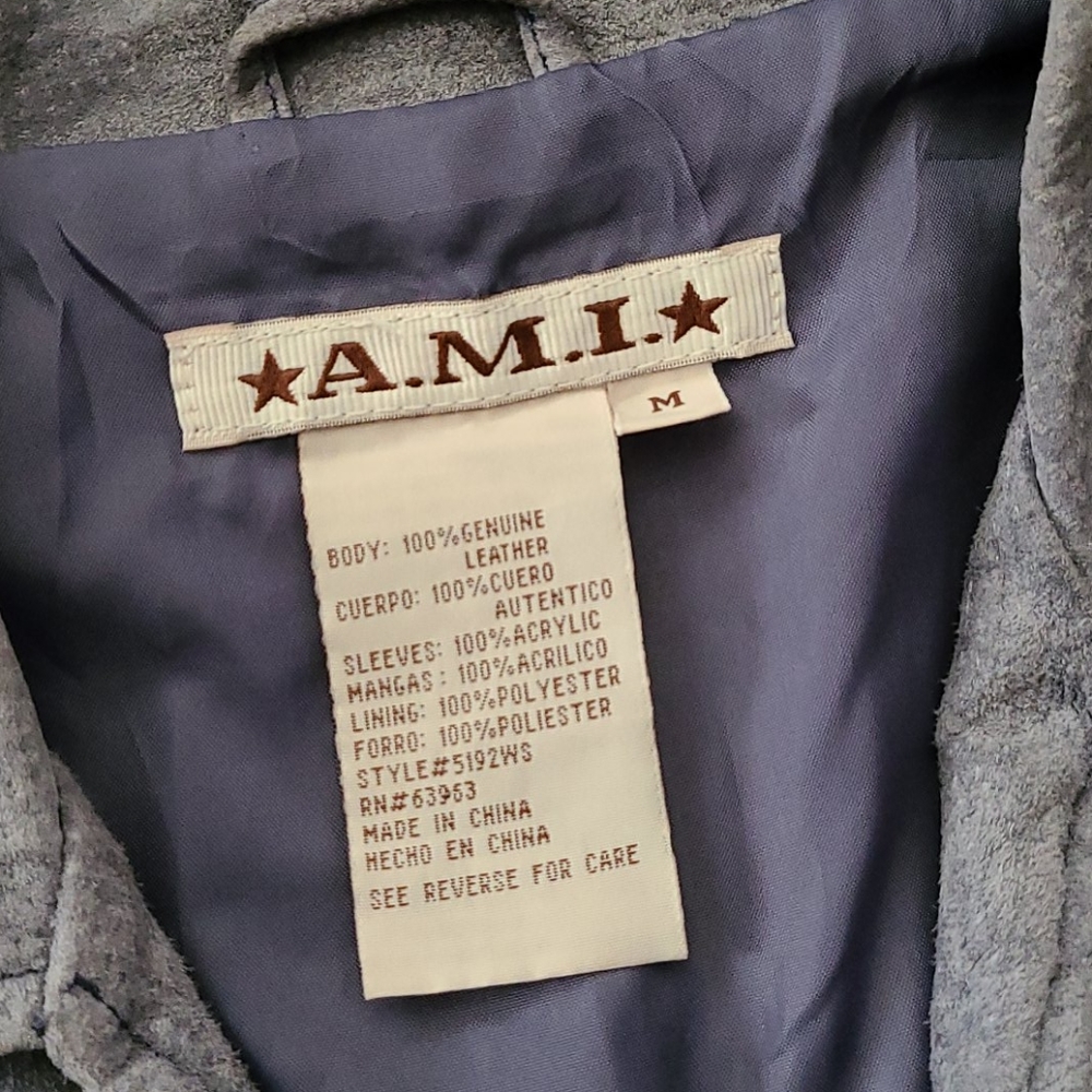 Ami Leather Jacket Medium - image 2
